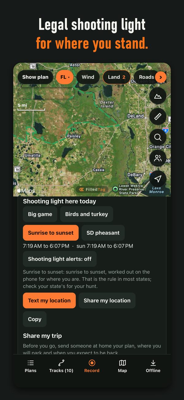 FilledTag app legal shooting light for where you stand